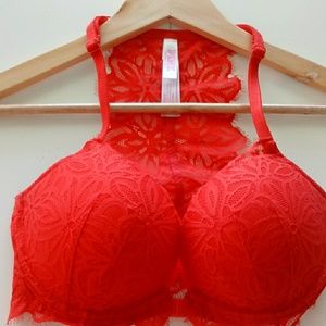VS PINK Red Lace Bra